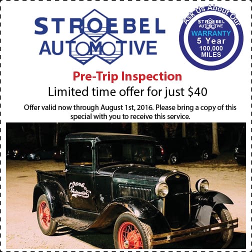 strobel coupon offer pre trip july 2016 Stroebel Automotive Auto